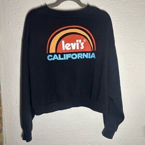 Levi's Black Crewneck with Retro Orange & Blue California Graphic